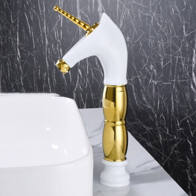 Tall an short Unicorn single hole bathroom faucet