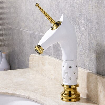 Unicorn Faucet tall and short in gold-blackand two tone colors