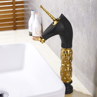 Unicorn Faucet tall and short in gold-blackand two tone colors