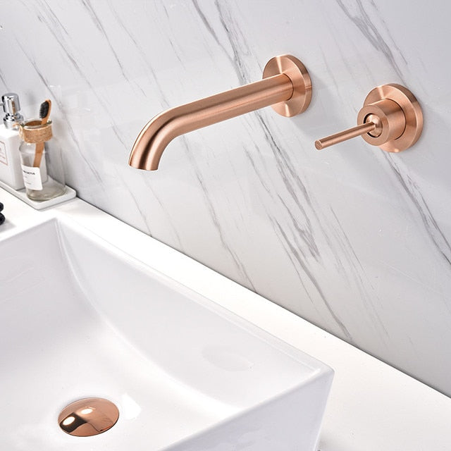 Copper Satin - Black Wallmounted Bathroom Faucet
