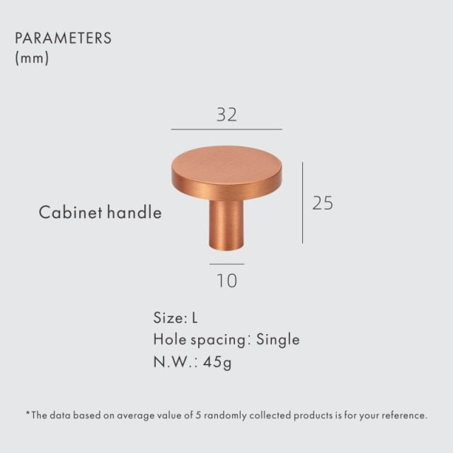 Copper satin- Cabinet Drawer and Door Knob