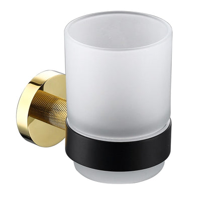 Black with gold polished two tone bathroom accessories
