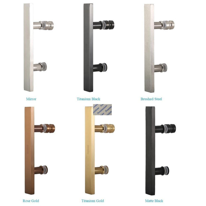 Brushed Gold Shower Glass Door Hinges hardware for fix panel and pivot door 6 pieces- 10mm to 12mm tempered glass door Completed Set