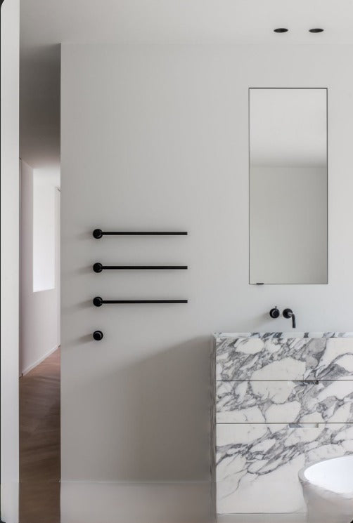 3 Bar Black clean sleek new euro design electric hardwire towel warmer