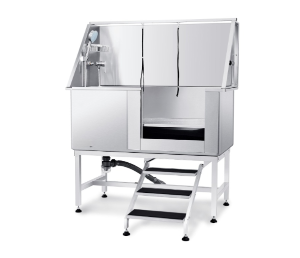 50" INCH - Dog Grooming Tub Professional Stainless Steel Pet Dog Bath Tub With Steps Faucet & Accessories Dog Washing Station