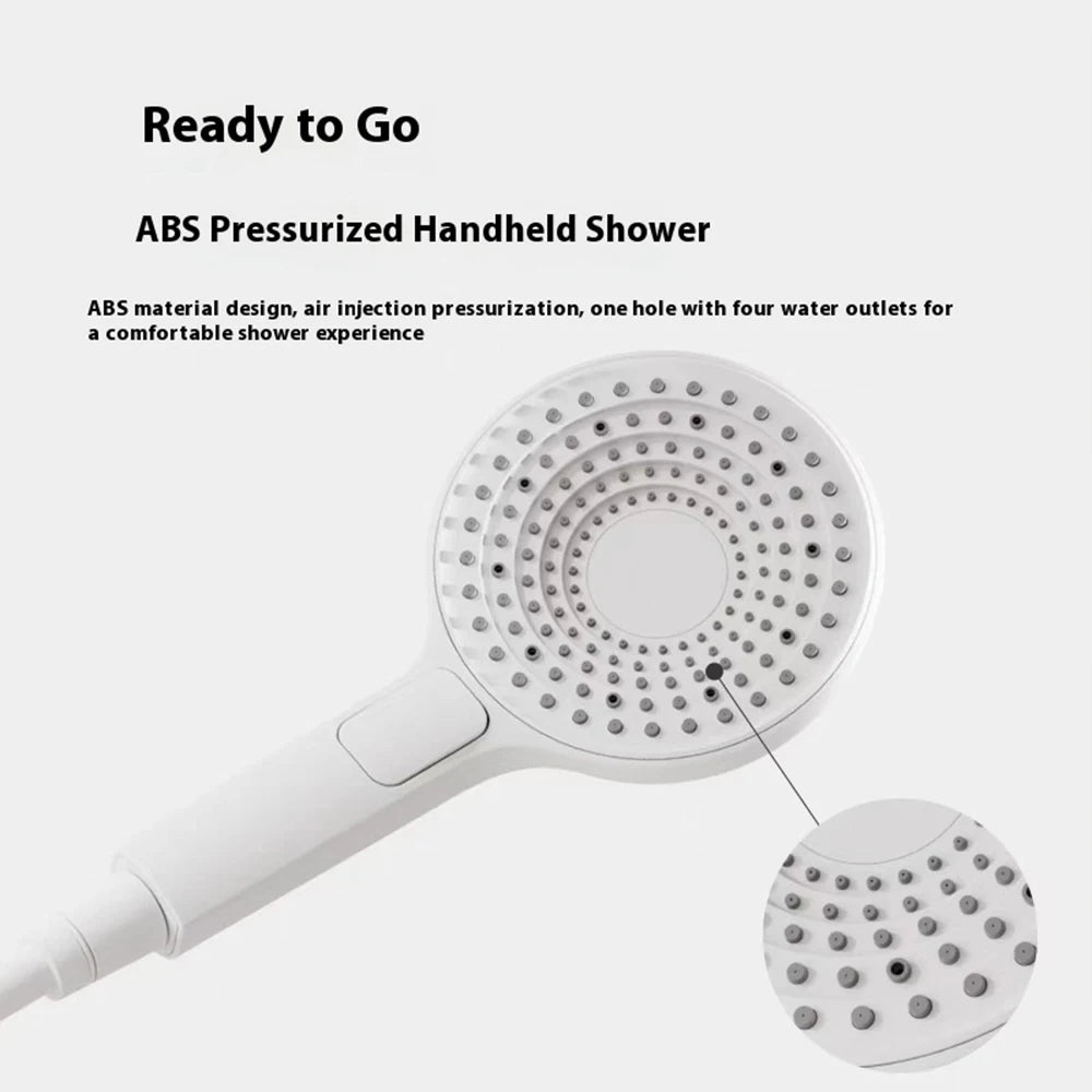 White Round Concealed Thermostatic Shower System 320mm Rainfall Solid Brass Wall Mounted Anti-Scald 3-Function Hand Shower Bathroom Set