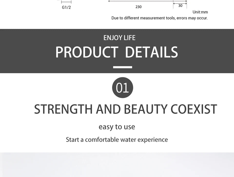 Round 3 way volumen control rain -hand spray and tub spout shower kit