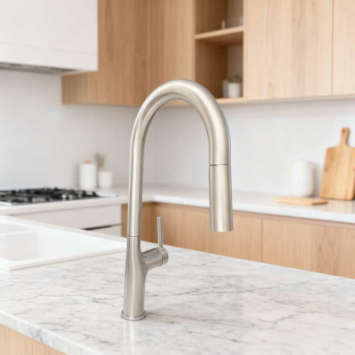 Acero Solid Sleek Modern Dual Pull Spray Kitchen Faucet