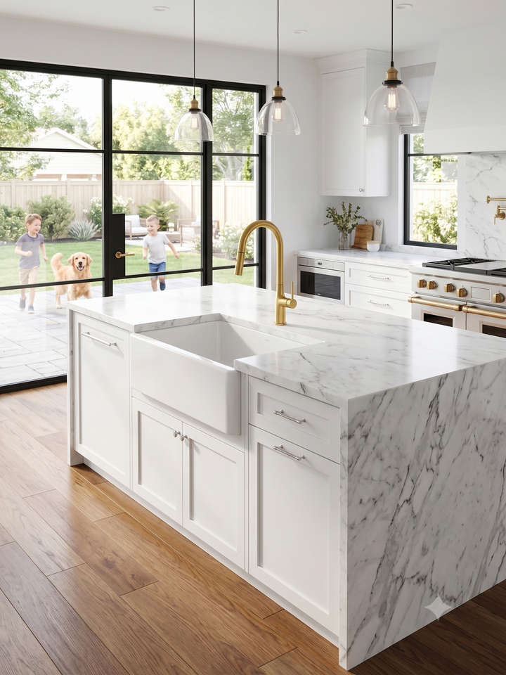 Acero Solid Sleek Modern Dual Pull Spray Kitchen Faucet