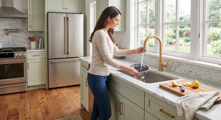 Acero Solid Sleek Modern Dual Pull Spray Kitchen Faucet