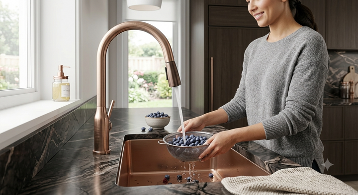 Acero Solid Sleek Modern Dual Pull Spray Kitchen Faucet