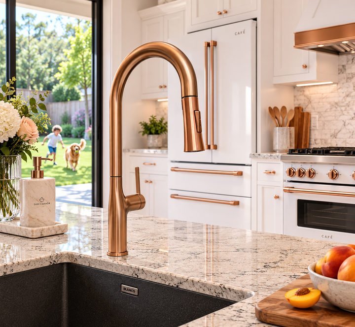 Acero Solid Sleek Modern Dual Pull Spray Kitchen Faucet