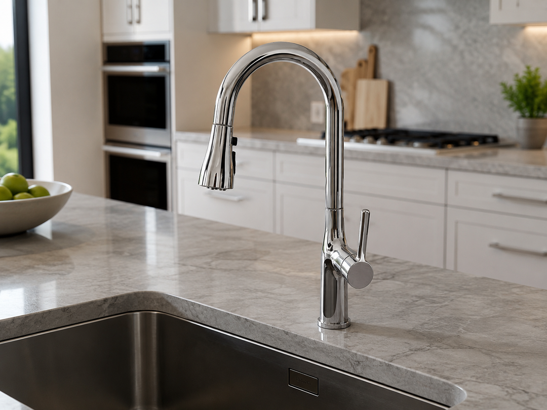 Acero Solid Sleek Modern Dual Pull Spray Kitchen Faucet
