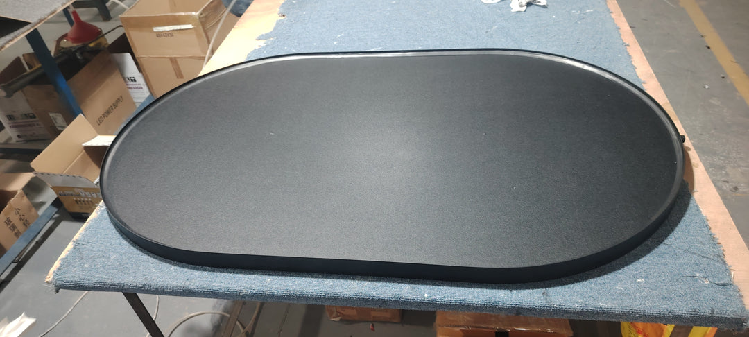 STOCK READY TO SHIP- Brushed Gold Oval ceiling suspended mount bathroom mirror NO LED 24"x48"