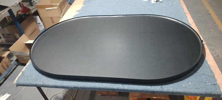 STOCK READY TO SHIP- Brushed Gold Oval ceiling suspended mount bathroom mirror NO LED 24"x48"