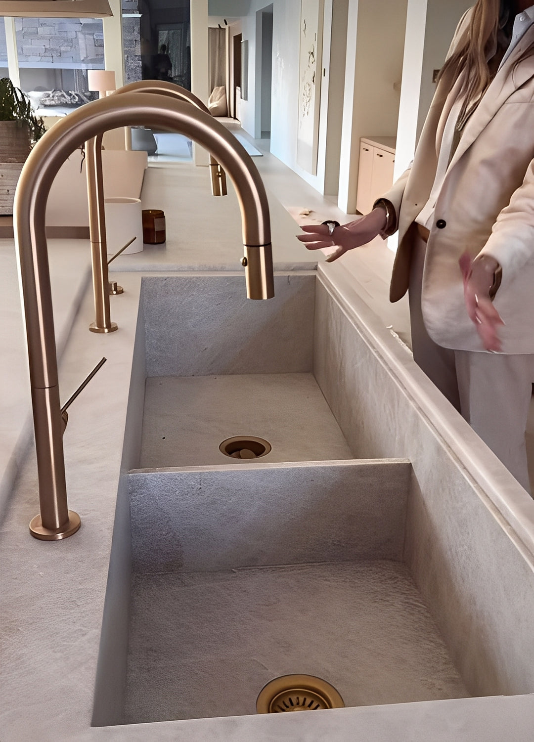 Monterey-Copper Satin Tall Kitchen island faucet