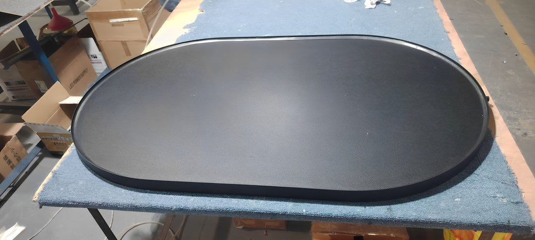 STOCK READY TO SHIP- Brushed Gold Oval One side Suspended Ceiling Mounted Bathroom LED Mirror 20"x32"