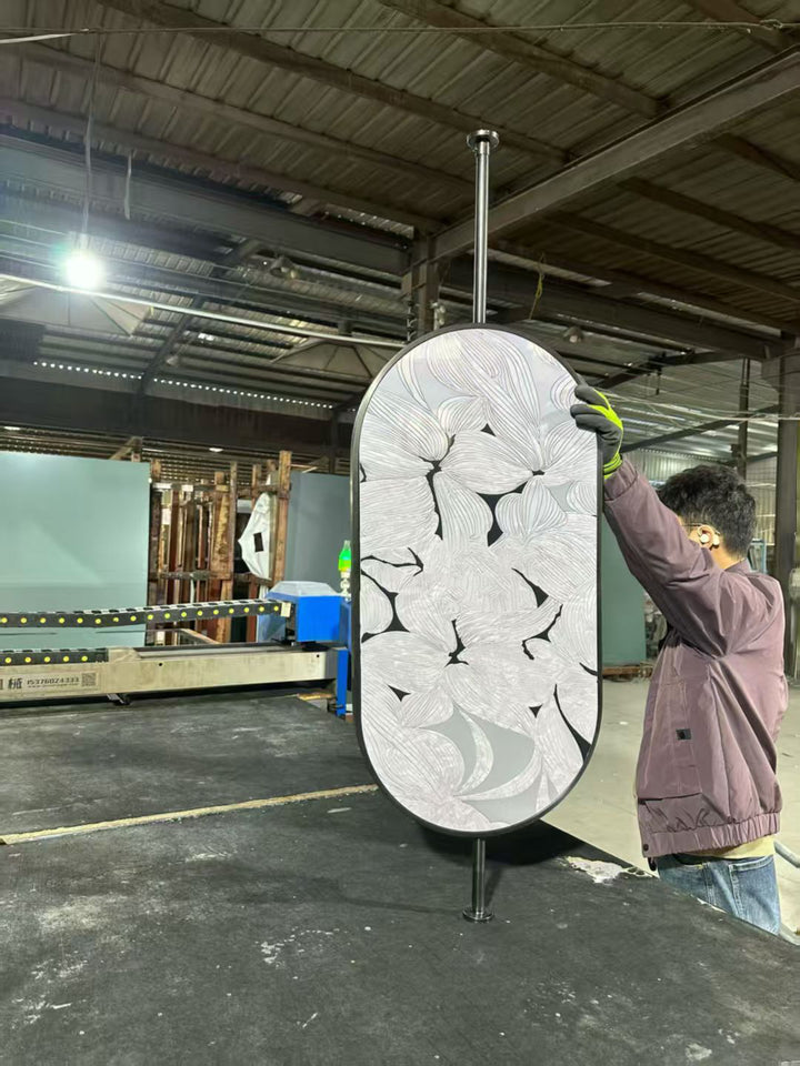 CUSTOM - Polished Nickel Round Mirror