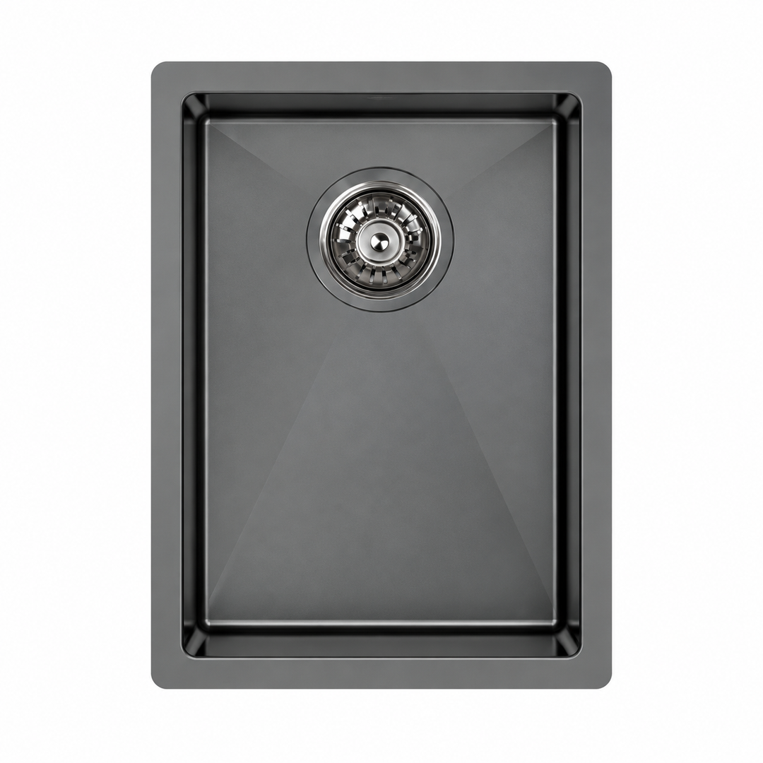 Black Grey Gun Metal Undermount 18 Gauge Stainless Steel Bar Prep sink 12X16"x8"