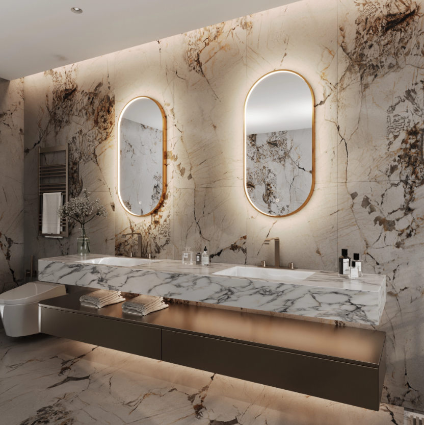 CUSTOM- Bella-Oval Wall Mounted LED mirrors