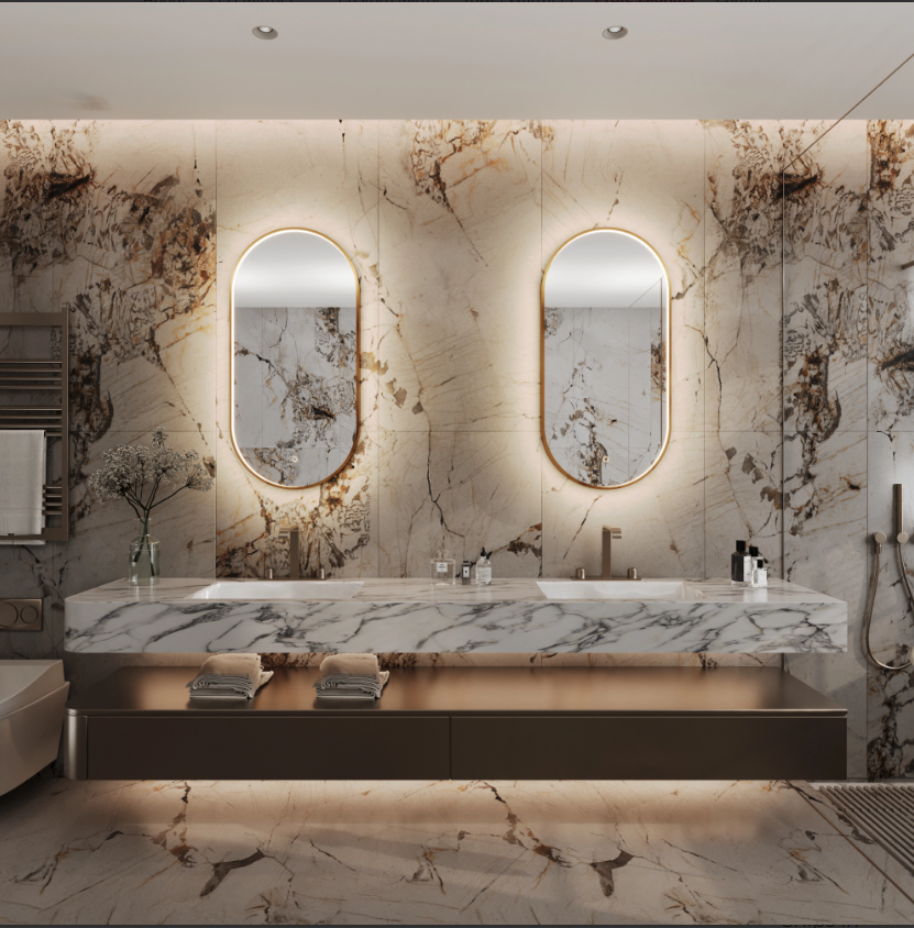 CUSTOM- Bella-Oval Wall Mounted LED mirrors