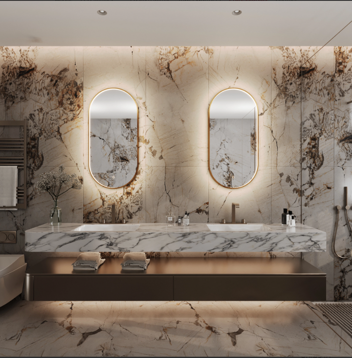 CUSTOM- Bella-Oval Wall Mounted LED mirrors