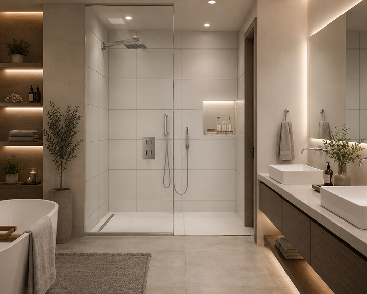 Berlin- CSA-Chrome square 12 inches thermostatic 2 way shower kit
