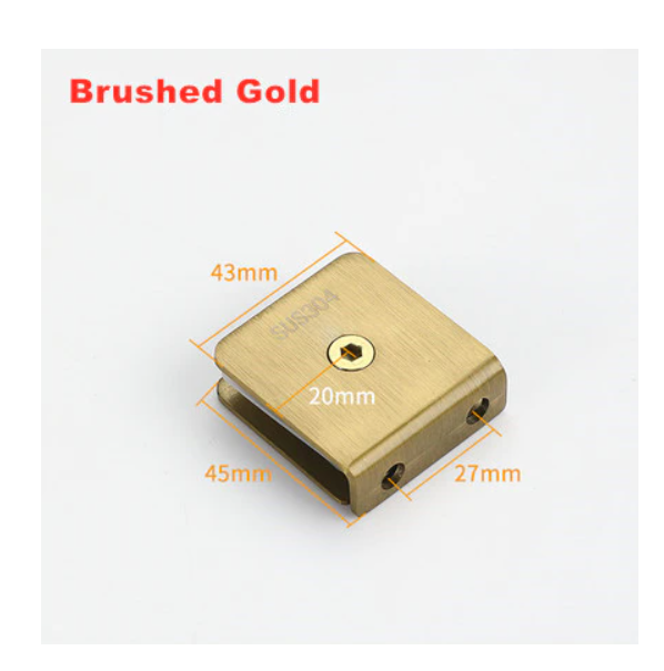 Brushed Gold Shower Glass Door Hinges hardware for fix panel and pivot door 6 pieces- 10mm to 12mm tempered glass door Completed Set