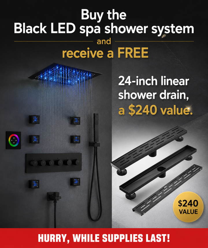 Black SPA Intelligent LCD Touch Control Display  LED Spa  Shower System with 23"x15"