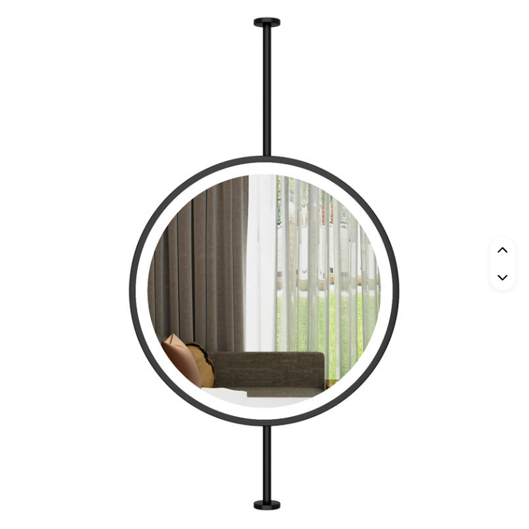 STOCK-Cirque- Black Round 36" OR 24" Ceiling Suspended LED Mirrors