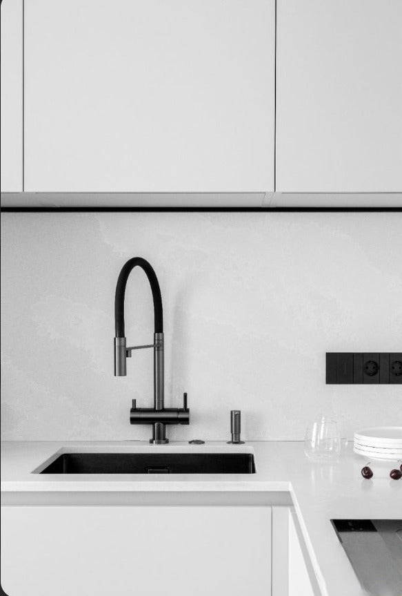 Brazilia Grey Gun 3 Way  Deck Mounted Kitchen Mixer Tap 360 Rotate Drinking Sink Tap Water Purification Tap Crane For Kitchen
