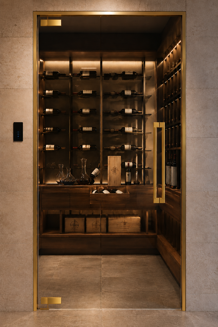 Brushed gold Hydraulic wine cellar heavy duty Industrial 360 Degree Glass Door Hinges 80-110 KG x 2pcs