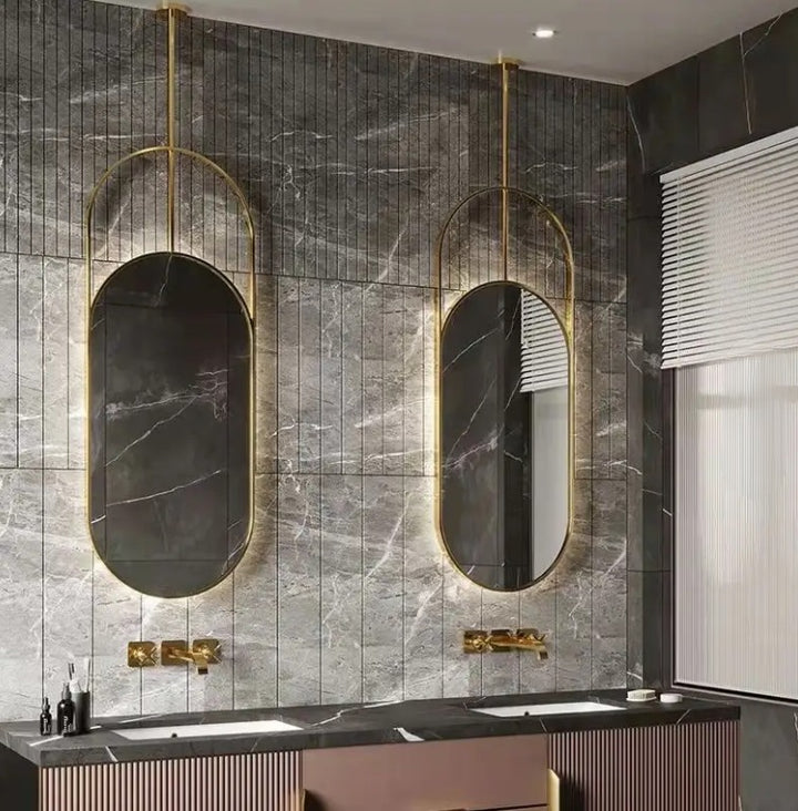 BULGARI-1 Piece Oval NO LED Ceiling Mount Bathroom Mirror