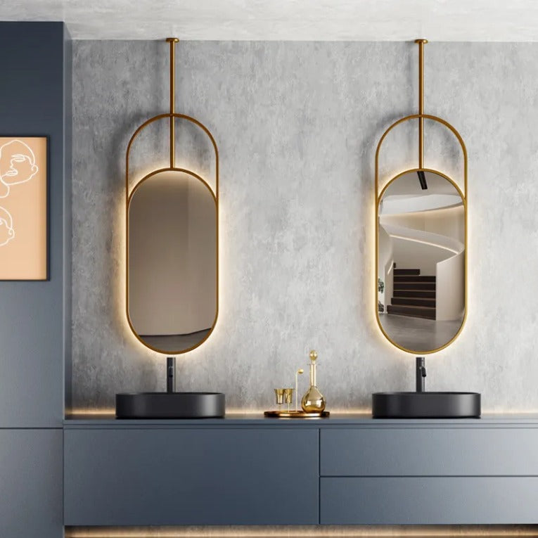 BULGARI-1 Piece Oval NO LED Ceiling Mount Bathroom Mirror