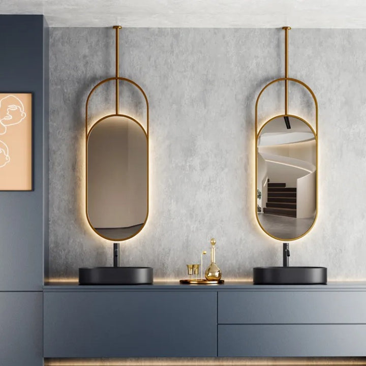 BULGARI-1 Piece Oval NO LED Ceiling Mount Bathroom Mirror