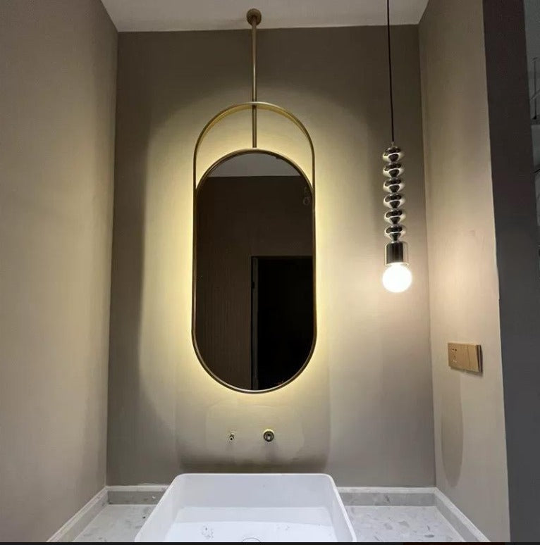 BULGARI-1 Piece Oval NO LED Ceiling Mount Bathroom Mirror