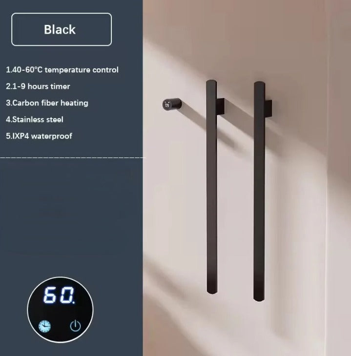 Bathroom Towel Warmer Hidden Wires Electric Heated Towel Rail Temperature Time Control Bath Electric Towel Rack