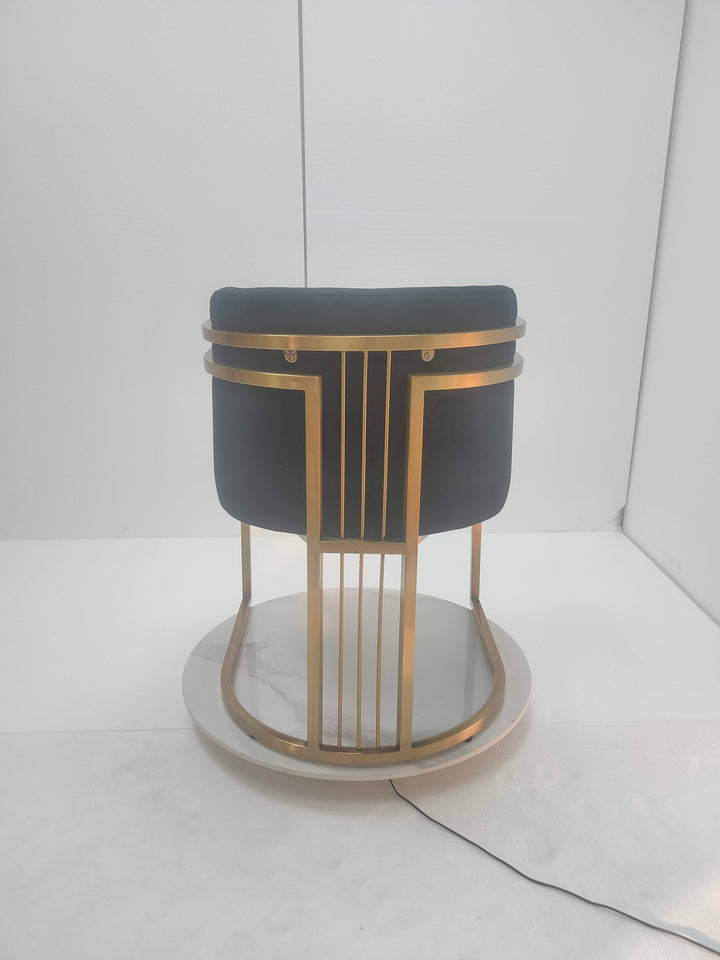BELLA - BLACK VELVET WITH BRUSHED GOLD STEEL FRAMED CHAIR