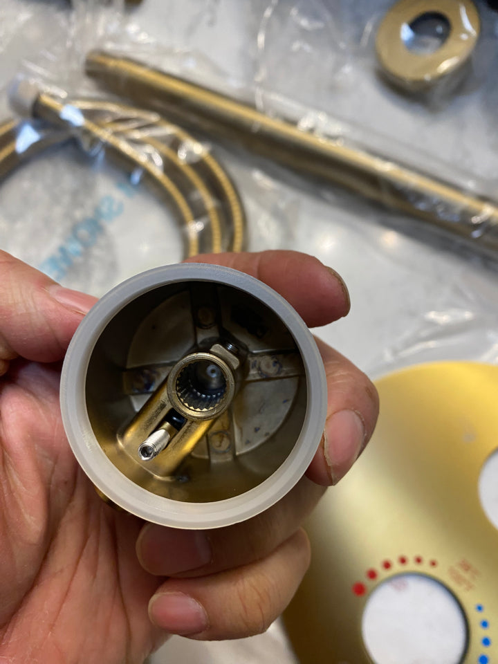 CSA Certified-Brushed Gold Round 10 Inch Rain Head 3 Way Diverter & Tub Filler Shower Kit