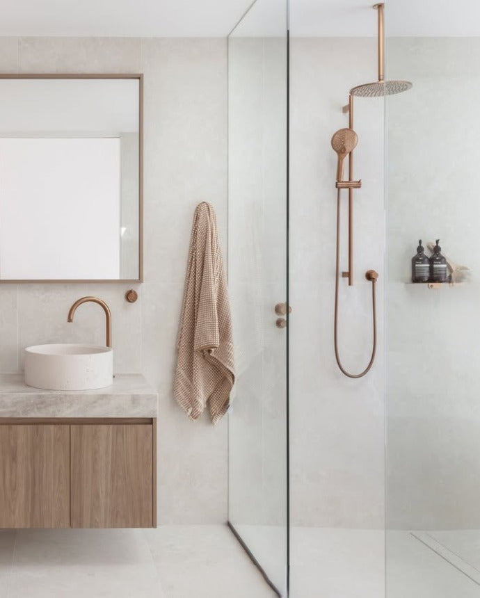 Brushed Rose Gold  2 way diverter shower Kit