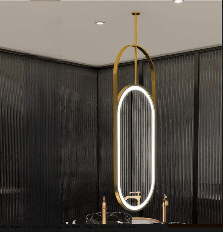 CUSTOM-CELLO-1 Piece Oval LED Ceiling Mount Bathroom Mirror