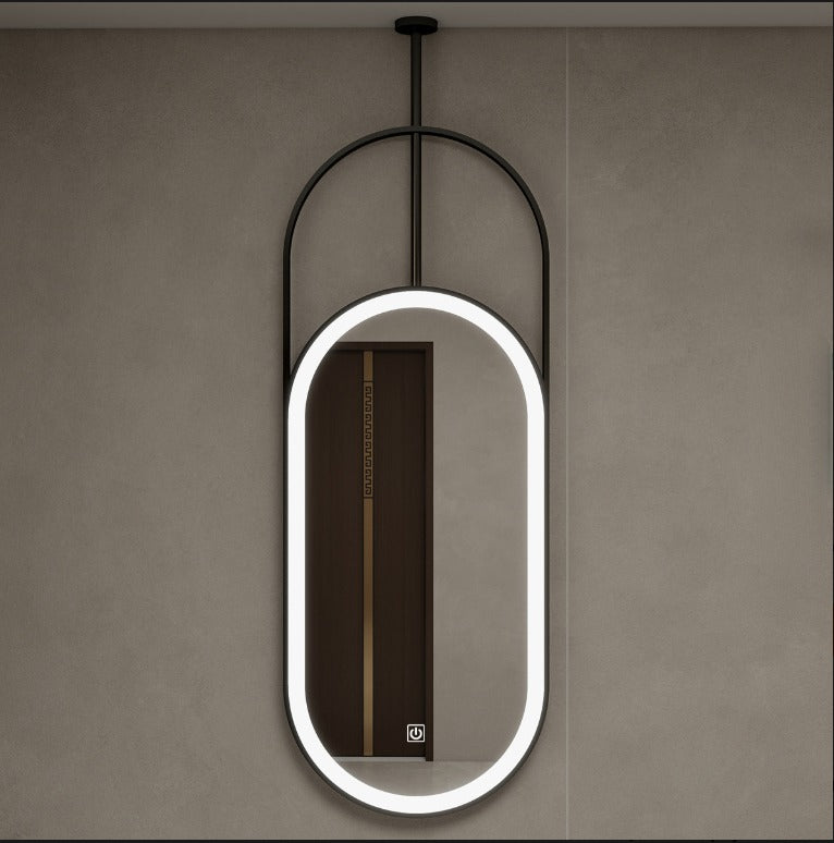 CUSTOM-CELLO-1 Piece Oval LED Ceiling Mount Bathroom Mirror