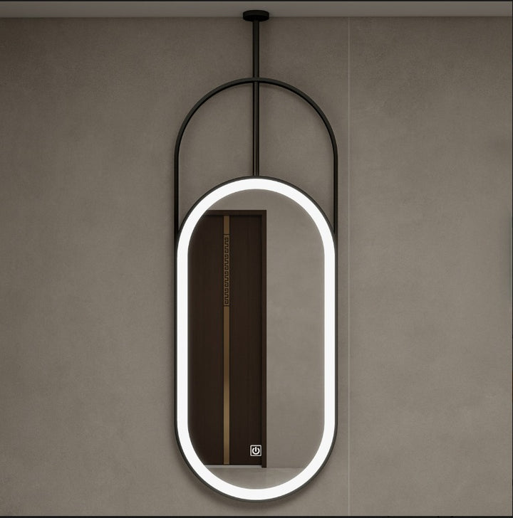 CUSTOM-CELLO-1 Piece Oval LED Ceiling Mount Bathroom Mirror