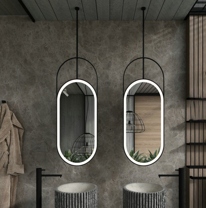 CUSTOM-CELLO-1 Piece Oval LED Ceiling Mount Bathroom Mirror