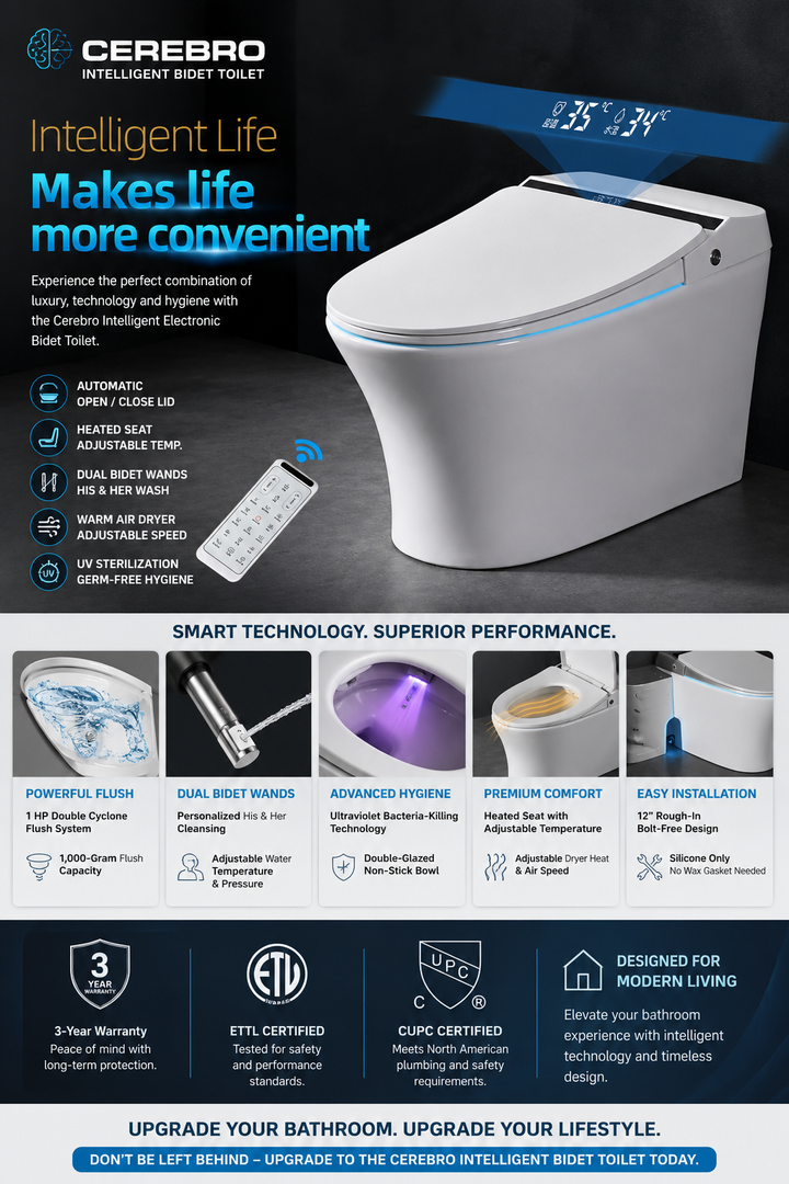 Cerebro Floor standing Intelligent toilet model GE368- CUPC certified