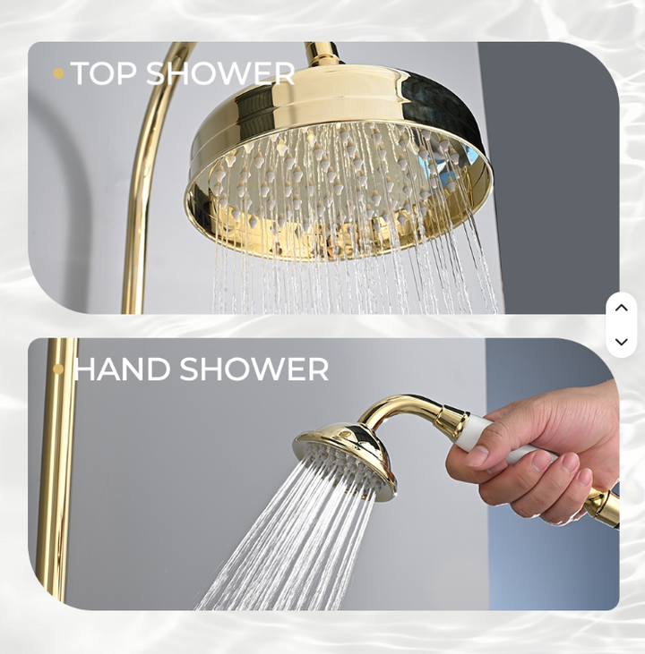 Charles II- Victorian Antique Brass Exposed therostatic 2 way shower system
