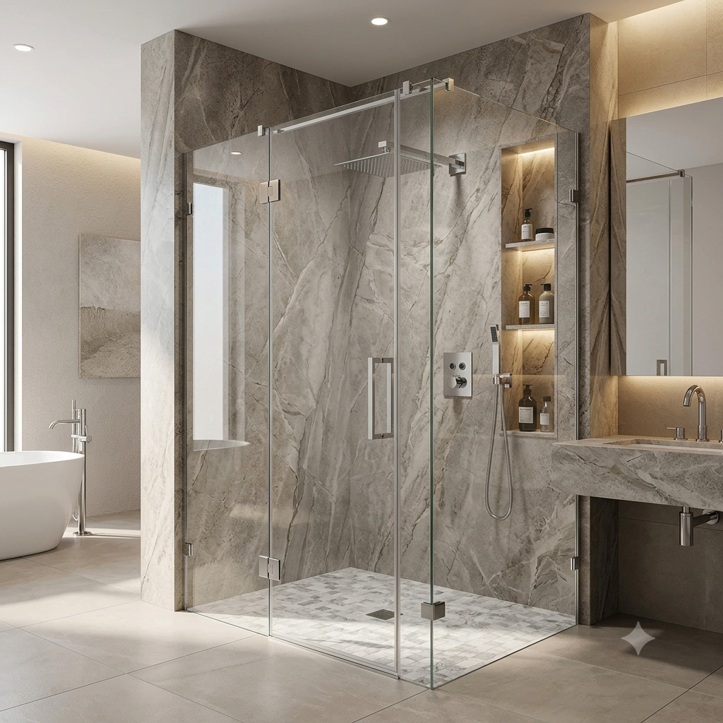 Munich-CSA certified - Chrome square 2 -3 way function diverter thermostatic shower kit