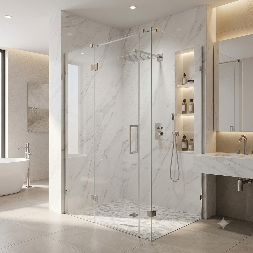Munich-CSA certified - Chrome square 2 -3 way function diverter thermostatic shower kit