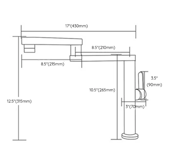 Hot and Cold Water Mixer Deck Mount Pot Filler Faucet