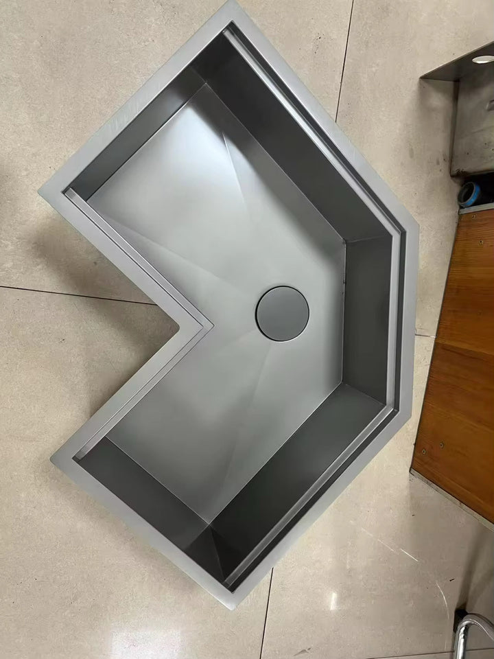 Corner Undermount -Custom made  30-inch 304 stainless steel 16 gauge